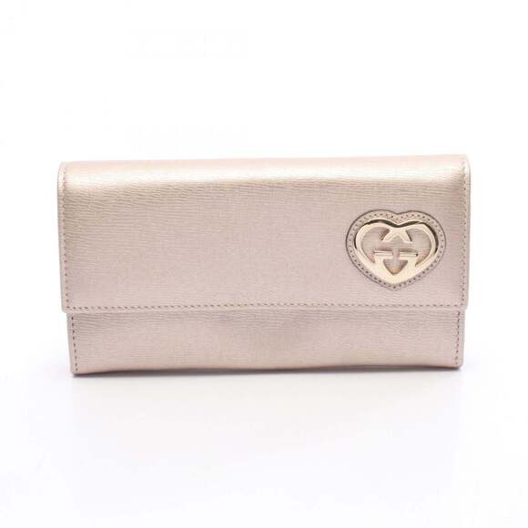 Gucci Lovely Leather Bi-fold Long Wallet Women's Pink 251861